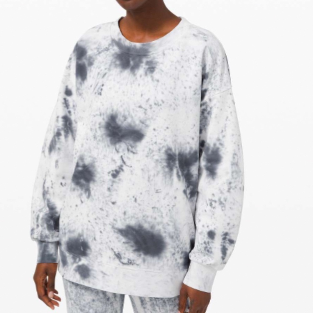 Lululemon Perfectly Oversized Crew *Tie Dye Marble Dye Classic Navy Size 4